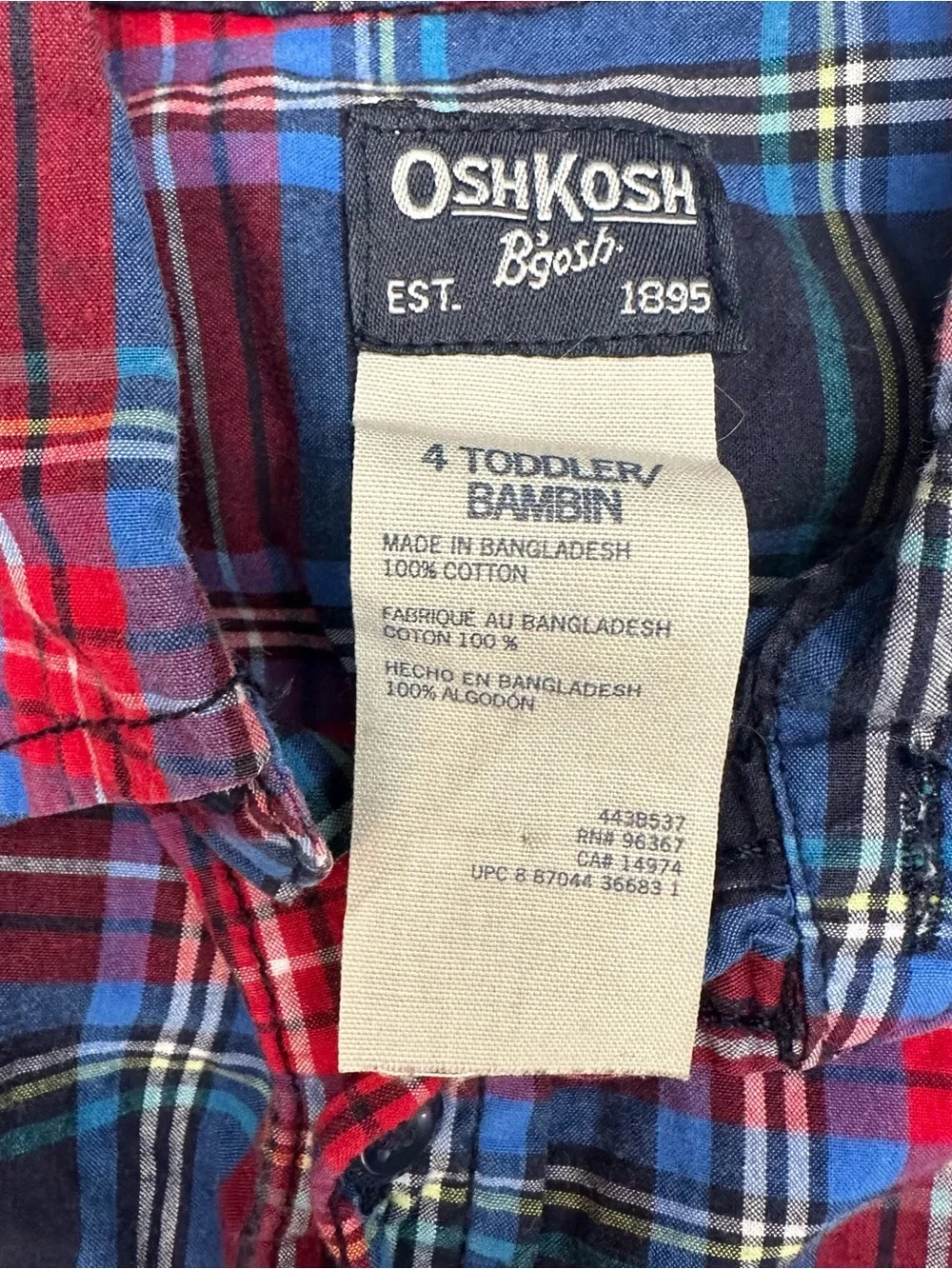 OshKosh B'gosh Red & Blue Plaid Button-Up Shirt